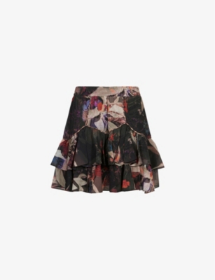 ALLSAINTS - Gemma Tippi floral-print crepe mini skirt | Selfridges.com