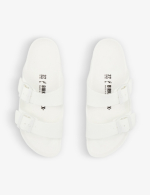 Shop Birkenstock Arizona Two-strap Rubber Sandals In White Eva