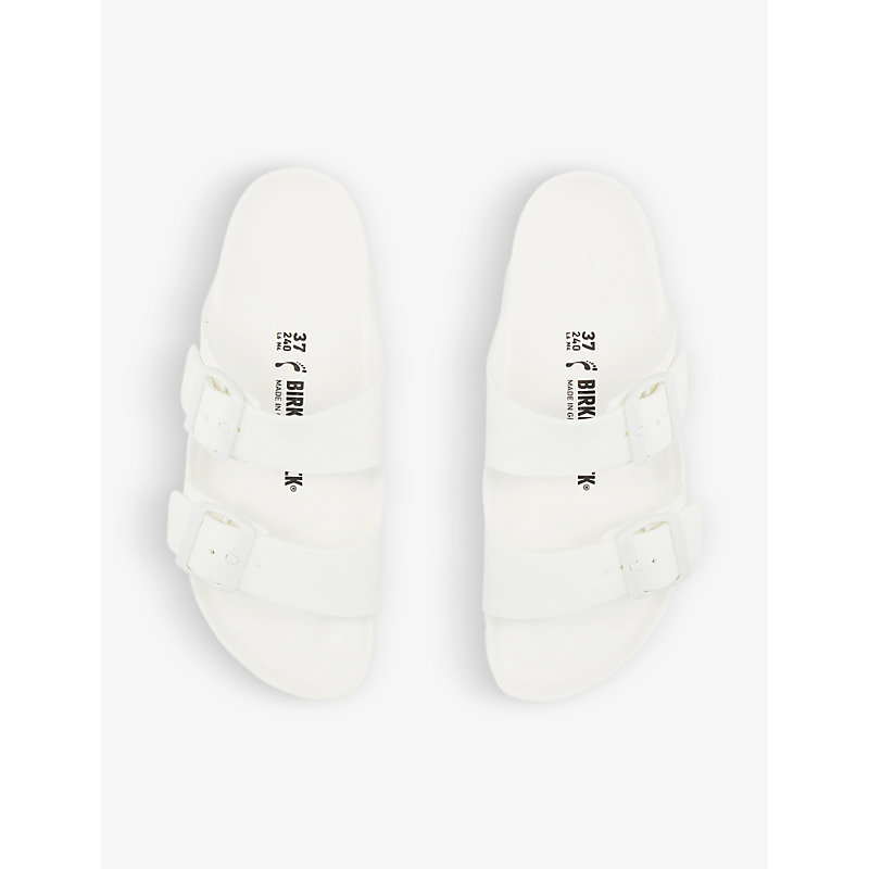 Shop Birkenstock Arizona Two-strap Rubber Sandals In White Eva