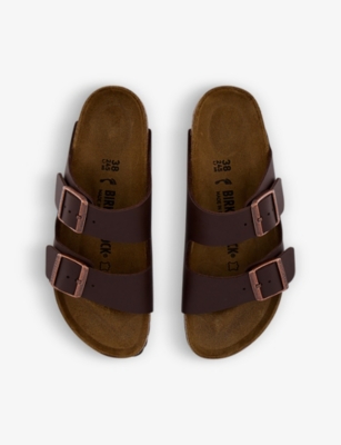 Birkenstock Womens Dark Brown Arizona Two-strap Faux-leather Sandals Eur 40 / 7 Uk In Brown