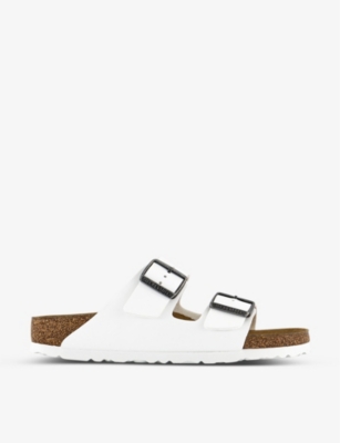 BIRKENSTOCK: Arizona two-strap patent faux-leather sandals