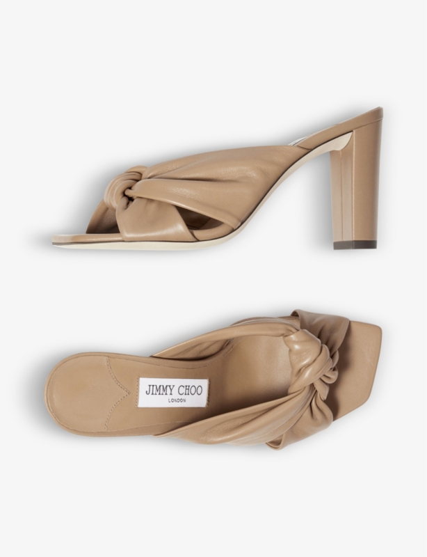 Avenue 85 knot-embellished leather heeled mules