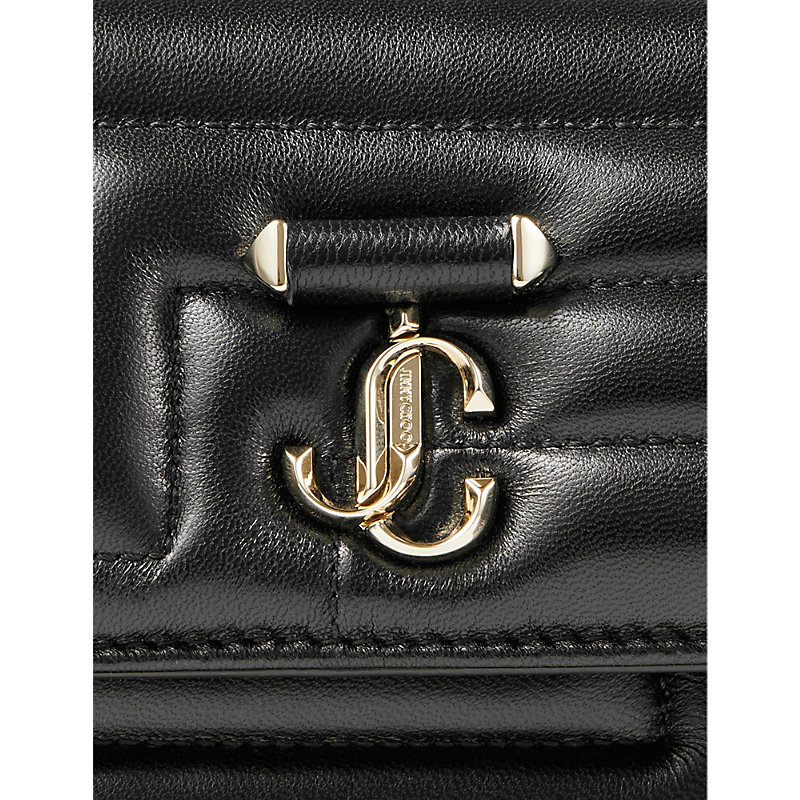 Shop Jimmy Choo Womens Black/light Gold Bohemia Mini Leather Shoulder Bag