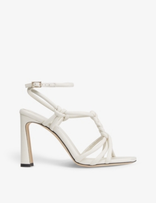 Jimmy Choo Calypso Braided 95mm Sandals In Latte