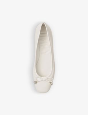 Jimmy Choo Elme Embellished Leather Ballet Flats In Latte
