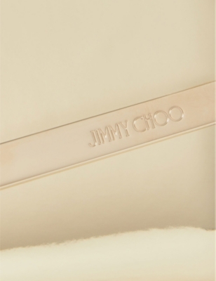 Shop Jimmy Choo Emmie Mirrored-fabric Clutch In Gold
