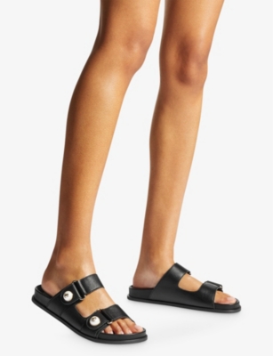 Jimmy Choo Fayence Pearl-embellished Sandals In Black