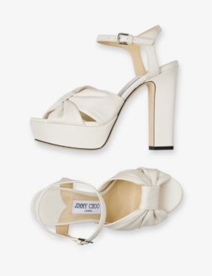 Heloise 120 knotted-strap leather platform heels
