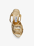 JIMMY CHOO: Heloise 120 bow-embellished leather platform-heeled sandals