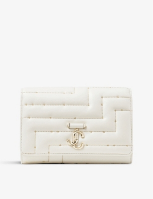 Jimmy Choo Varenne Avenue Quilted Leather Cross-body Bag In Latte/light Gold