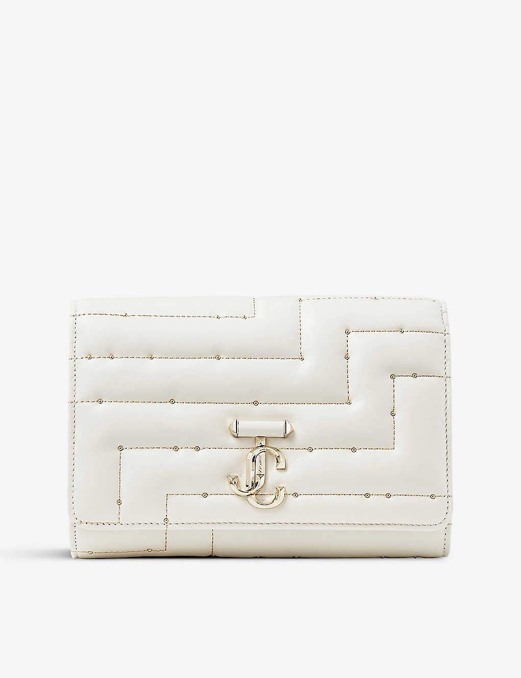 Jimmy Choo Varenne Avenue Quilted Leather Cross-body Bag In Latte/light Gold