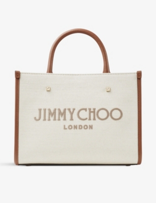 JIMMY CHOO: Avenue small recycled-cotton canvas tote bag