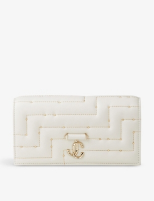 JIMMY CHOO: Avenue quilted-leather wallet-on-chain