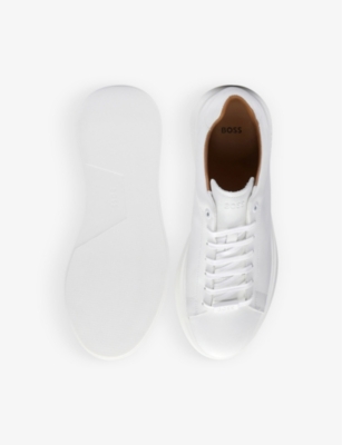 BOSS: Leather low-top trainers