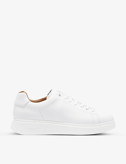 BOSS: Leather low-top trainers