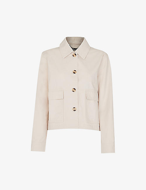 WHISTLES: Marie boxy-fit button-up cotton jacket
