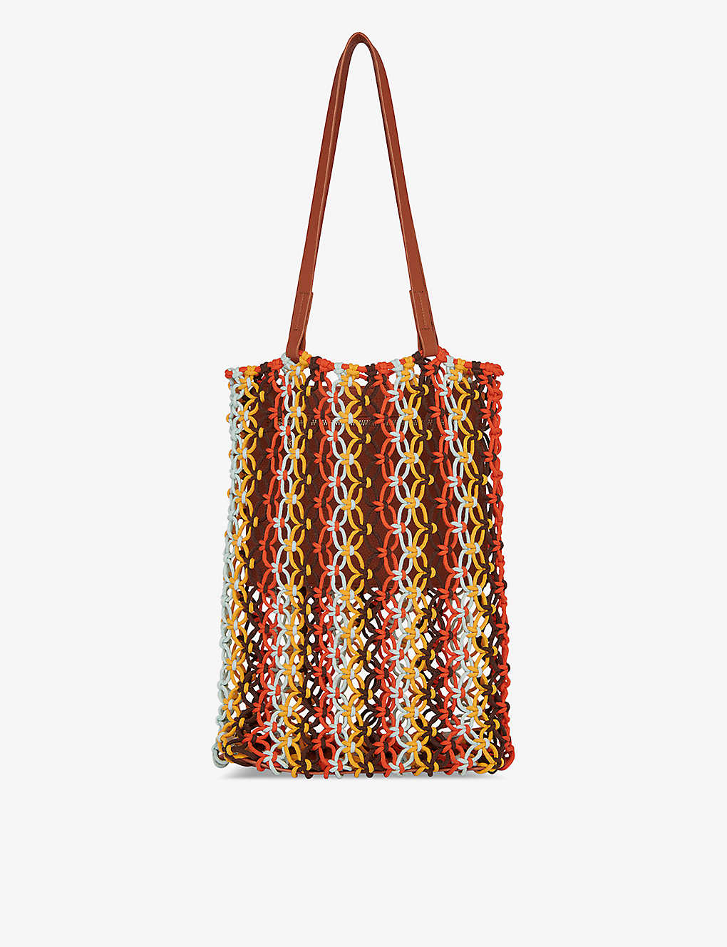 Whistles Womens Multi-coloured Chaya Stripe-design Crochet Tote Bag