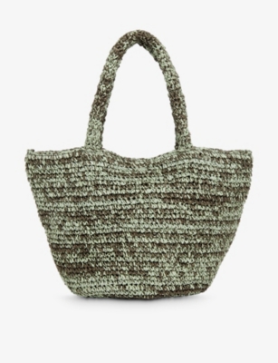 WHISTLES Renee tubular strap paper weave tote Selfridges