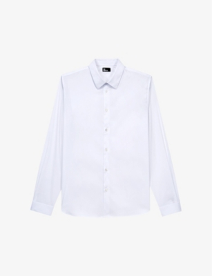 The Kooples Mens Whi01 Slim-fit Cotton-blend Shirt