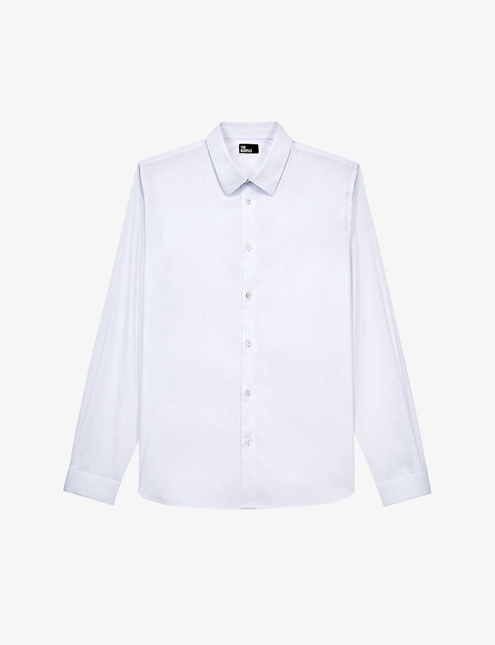 The Kooples Mens Whi01 Slim-fit Cotton-blend Shirt
