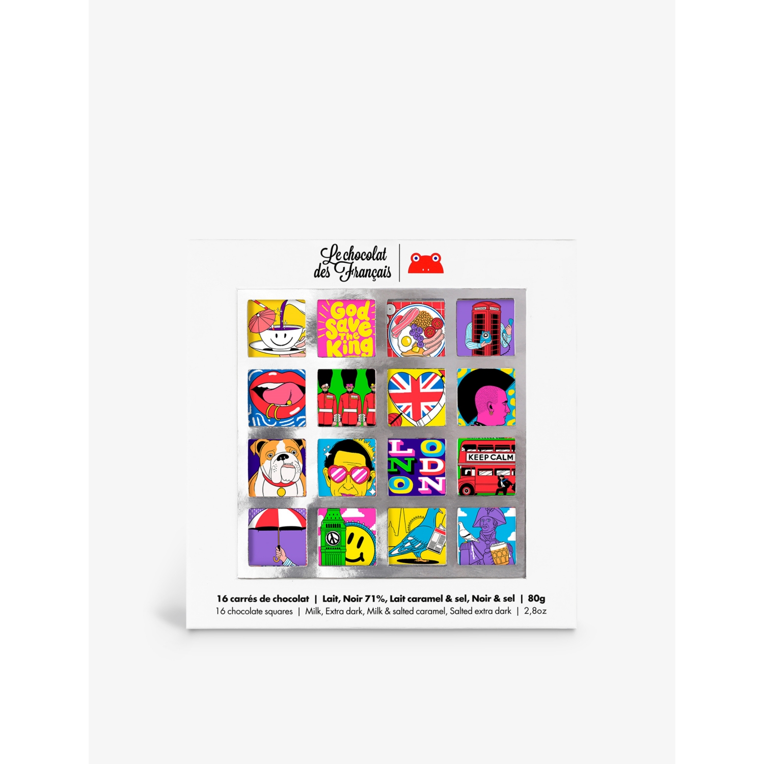 Le Chocolat Des Francais London Assorted Chocolate Squares Gift Set of 16