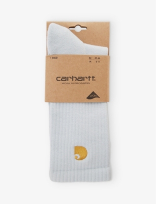 Carhartt Wip Mens Icarus Chase Logo-embroidered Stretch-cotton Blend Socks
