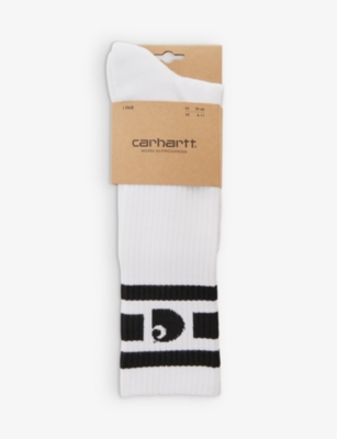 Carhartt Wip Mens White Coast Stretch-cotton Blend Socks