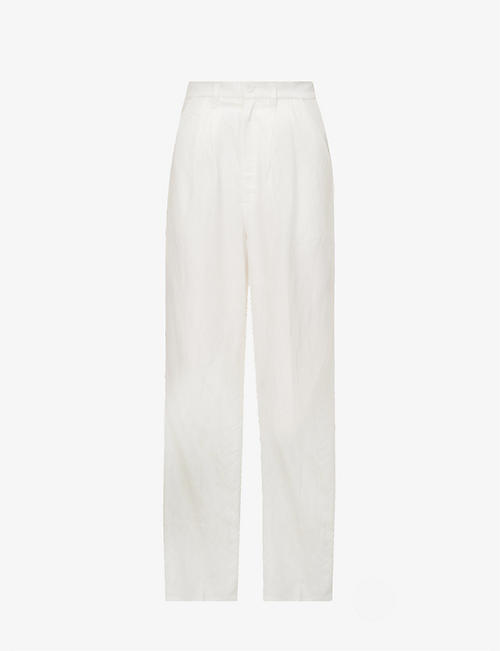 ANINE BING: Carrie straight-leg mid-rise woven trousers