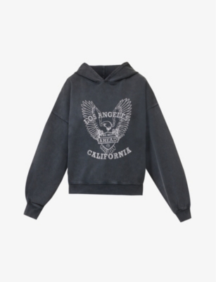 ANINE BING Eagle graphic print organic cotton hoody Selfridges