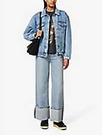 ANINE BING: Rory faded-wash relaxed-fit denim jacket