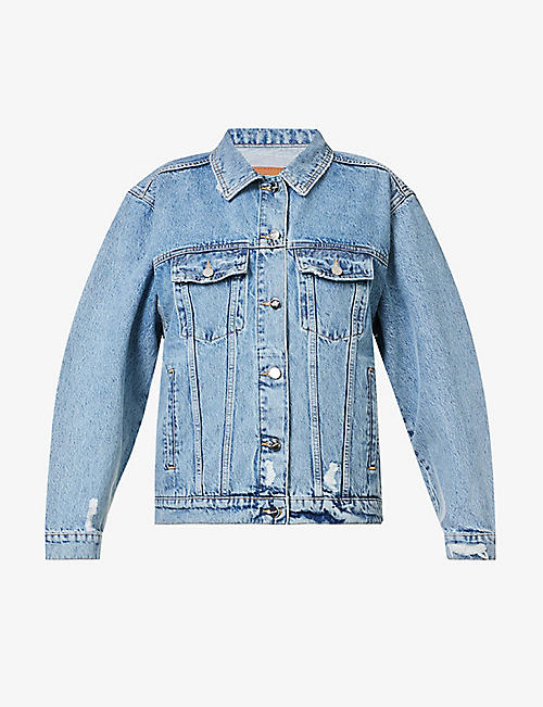 ANINE BING: Rory faded-wash relaxed-fit denim jacket