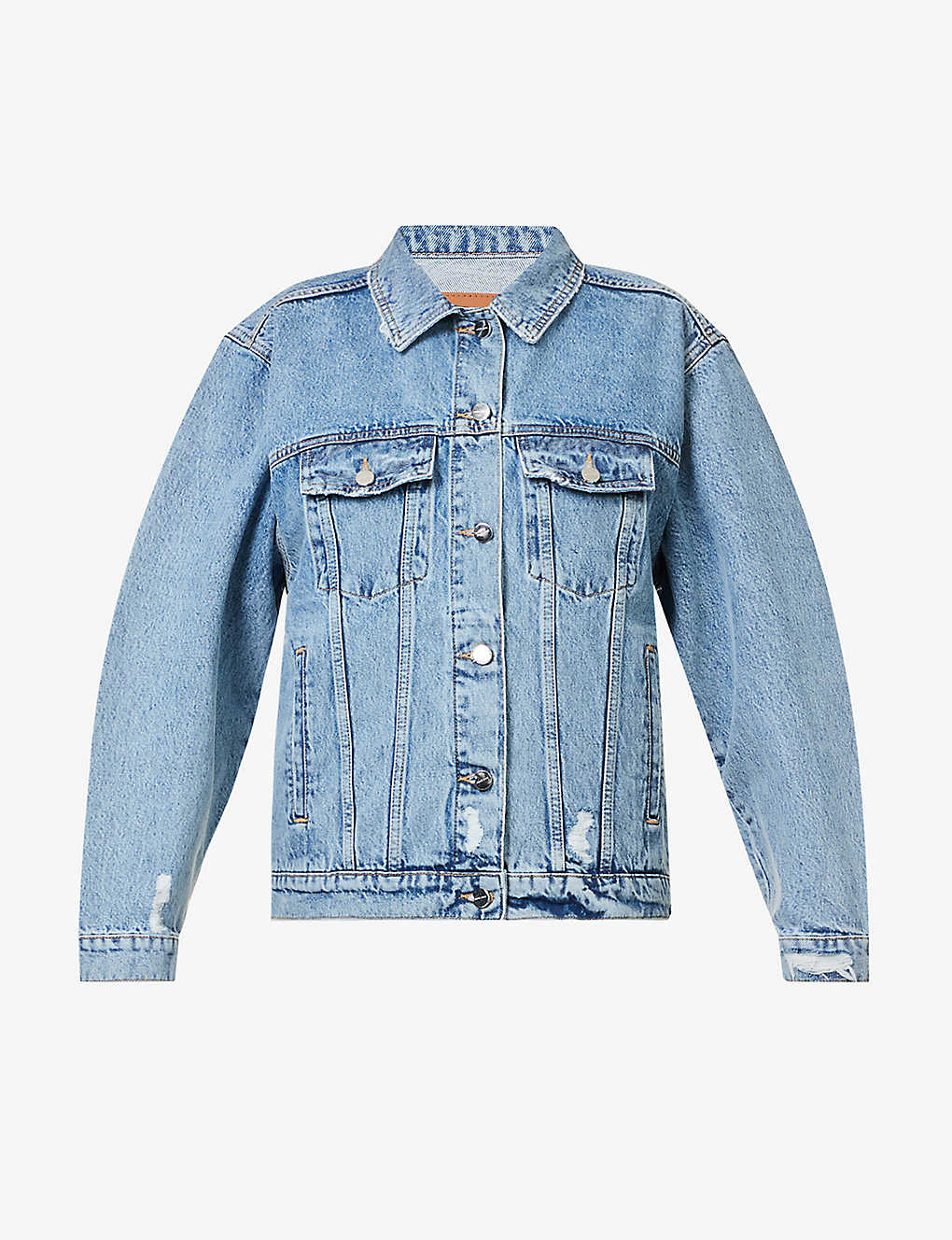 ANINE BING ANINE BING WOMEN'S VINTAGE BLUE RORY FADED-WASH RELAXED-FIT DENIM JACKET,66642221