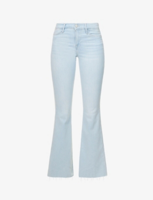 Frame Womens Clarity Le Easy Flare Flared-leg High-rise Stretch-denim Jeans In Clarity