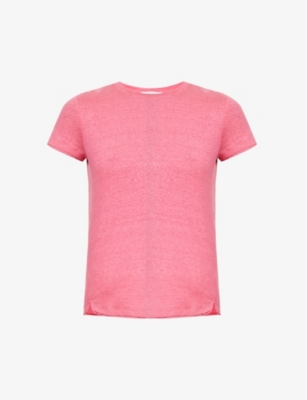 Frame Easy True Organic Linen Tee In Flamingo