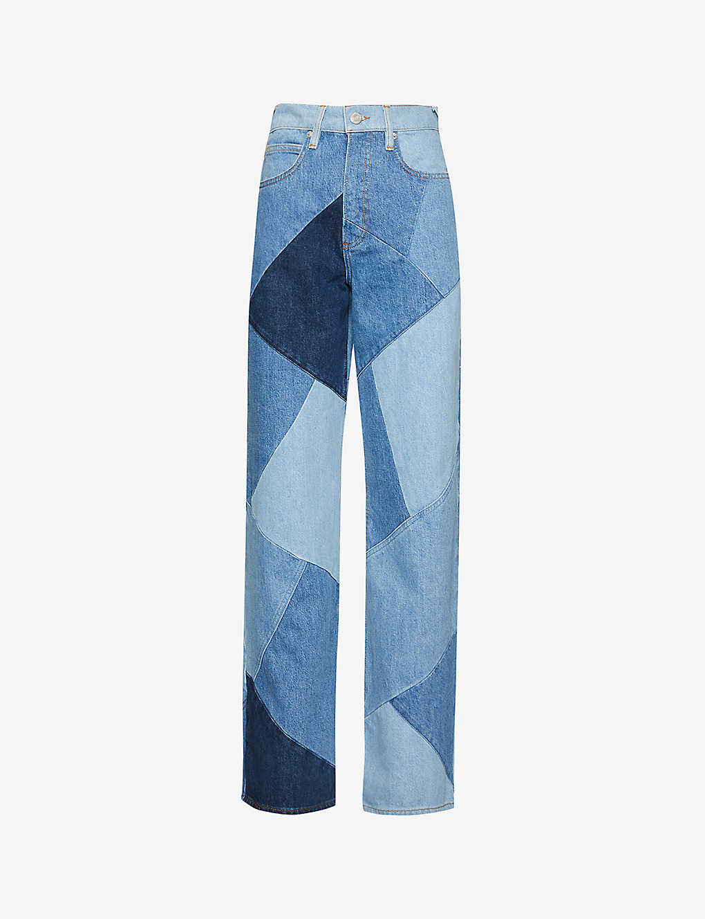 Frame Le High And Tight Patchworked Wide-leg Jeans In Blue Compilation