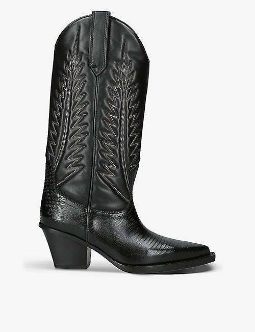 PARIS TEXAS: Rosario pointed-toe leather cowboy boots