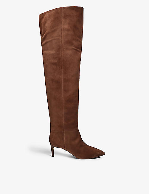 PARIS TEXAS: Stiletto leather heeled knee-high boots