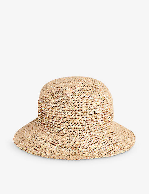 WHISTLES: Braided straw bucket hat