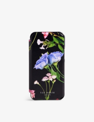 TED BAKER: Akivar floral-print  iPhone 12 and 12 Pro faux-leather phone case