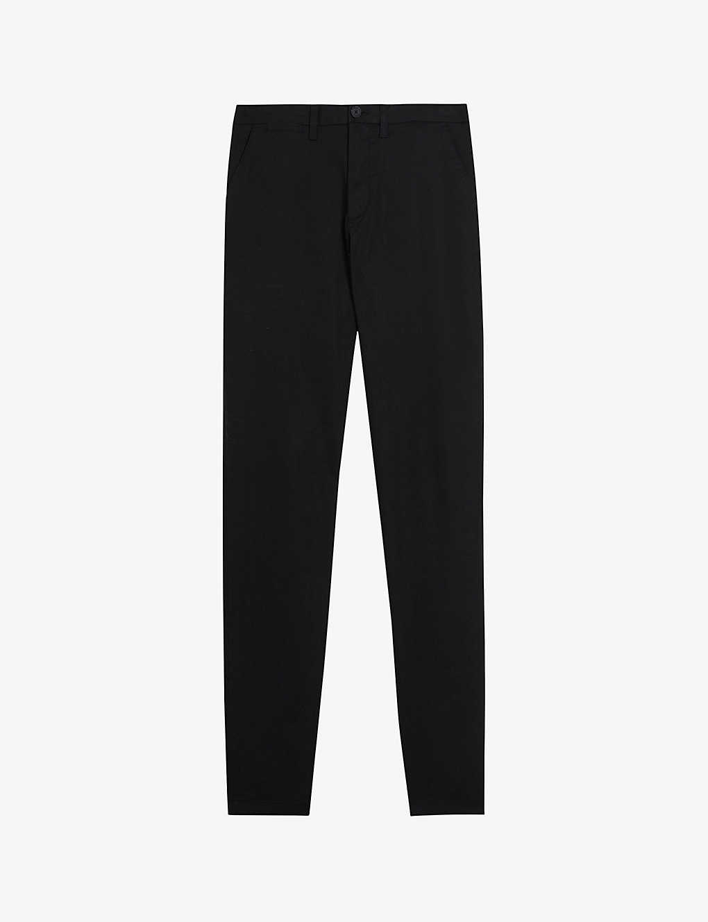 Ted Baker Mens Black Textured Regular-fit Stretch-cotton Chinos