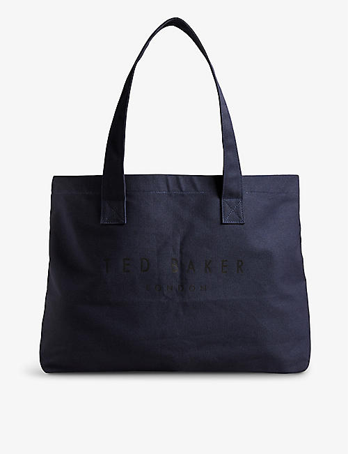 TED BAKER: Logo-print cotton tote bag
