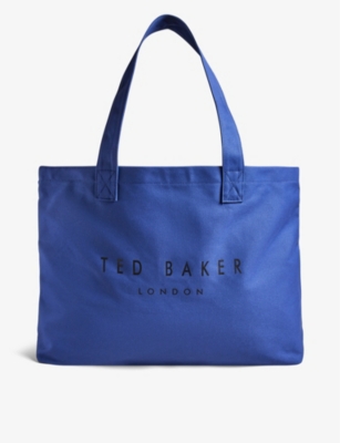 Ted Baker Navy Logo-print Cotton Tote Bag