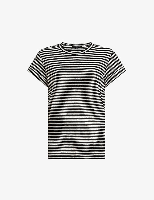 ALLSAINTS: Anna striped regular-fit cotton-blend T-shirt