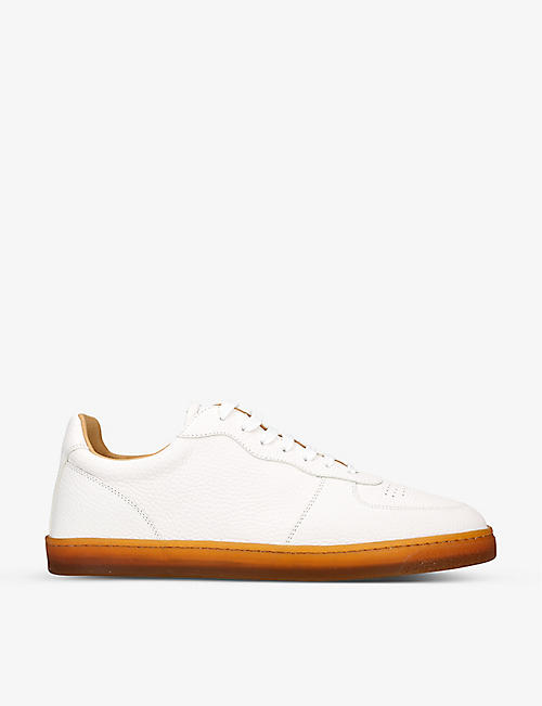 BRUNELLO CUCINELLI: Basketball brand-logo leather low-top trainers