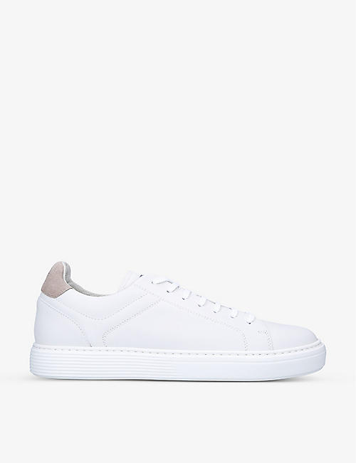 BRUNELLO CUCINELLI: Contrast-trim leather low-top trainers