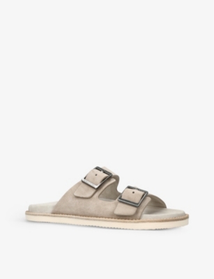 BRUNELLO CUCINELLI Urban two-strap suede sliders