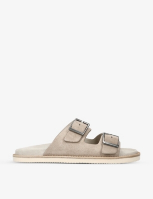 BRUNELLO CUCINELLI Urban two-strap suede sliders