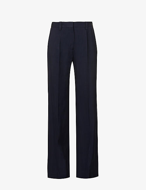 VICTORIA BECKHAM: Structured-waist pressed-crease straight-leg mid-rise woven trousers
