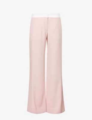 Victoria Beckham Side Panel Wide-leg Pants In Blush