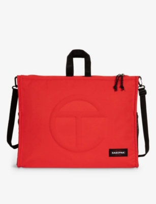 Eastpak X Telfar Womens Red Large Shopper Woven Shoulder Bag
